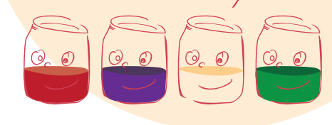 bocaux de peinture végétale